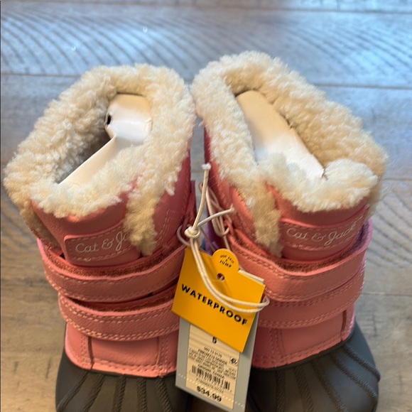 Cat & Jack Pink and Gray Kids Boots - Picture 3 of 8